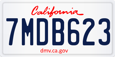 CA license plate 7MDB623