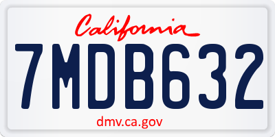 CA license plate 7MDB632