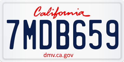 CA license plate 7MDB659