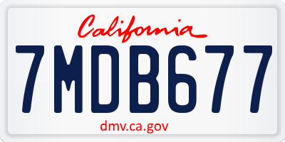 CA license plate 7MDB677