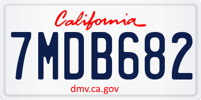 CA license plate 7MDB682
