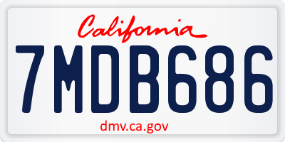 CA license plate 7MDB686