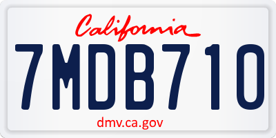 CA license plate 7MDB710