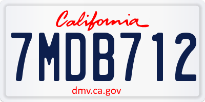 CA license plate 7MDB712