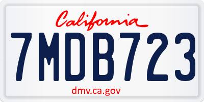 CA license plate 7MDB723