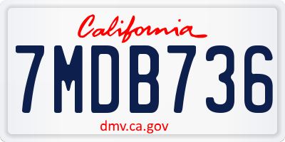 CA license plate 7MDB736