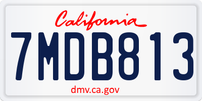 CA license plate 7MDB813