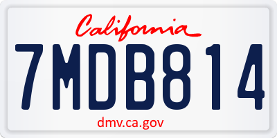 CA license plate 7MDB814