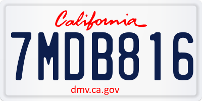 CA license plate 7MDB816