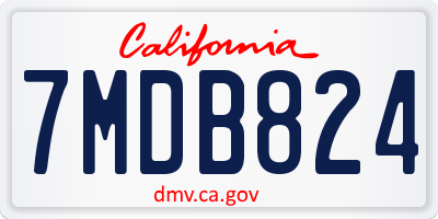 CA license plate 7MDB824