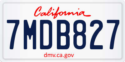CA license plate 7MDB827