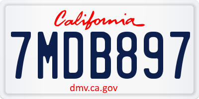 CA license plate 7MDB897
