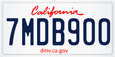 CA license plate 7MDB900