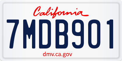 CA license plate 7MDB901