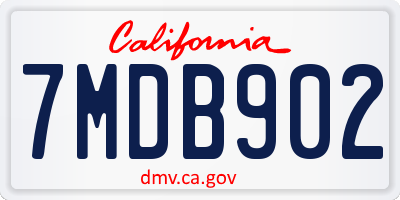CA license plate 7MDB902