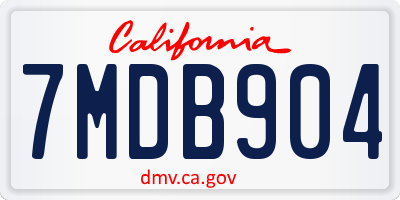 CA license plate 7MDB904