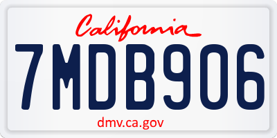 CA license plate 7MDB906
