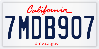 CA license plate 7MDB907
