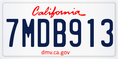 CA license plate 7MDB913