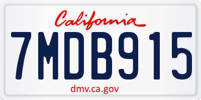 CA license plate 7MDB915