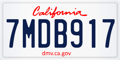 CA license plate 7MDB917