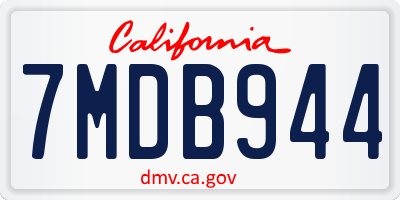 CA license plate 7MDB944