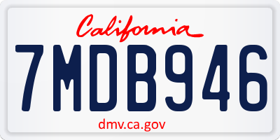 CA license plate 7MDB946