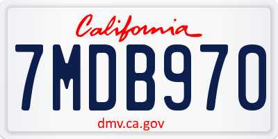 CA license plate 7MDB970