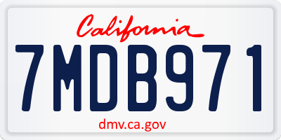 CA license plate 7MDB971