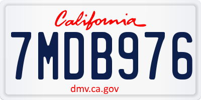 CA license plate 7MDB976