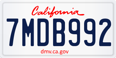 CA license plate 7MDB992