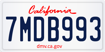 CA license plate 7MDB993