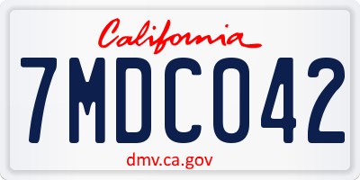 CA license plate 7MDC042