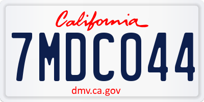 CA license plate 7MDC044