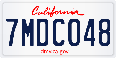 CA license plate 7MDC048