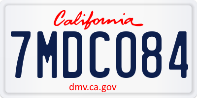 CA license plate 7MDC084