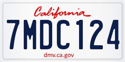 CA license plate 7MDC124
