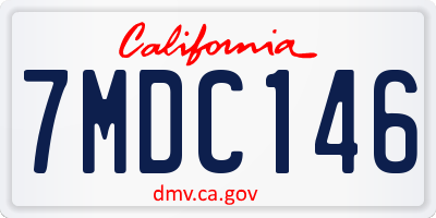 CA license plate 7MDC146