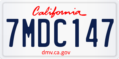 CA license plate 7MDC147