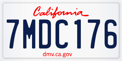 CA license plate 7MDC176