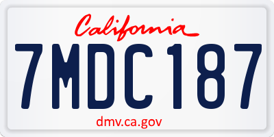 CA license plate 7MDC187