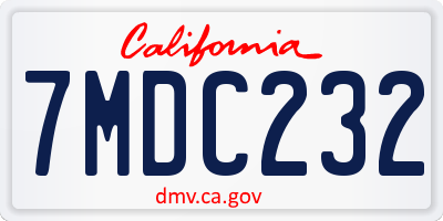 CA license plate 7MDC232