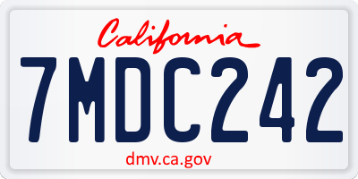 CA license plate 7MDC242