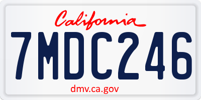 CA license plate 7MDC246