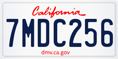 CA license plate 7MDC256