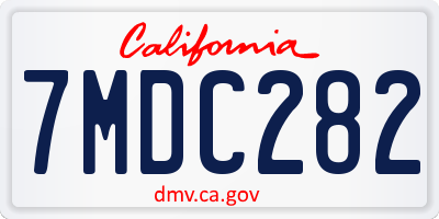 CA license plate 7MDC282