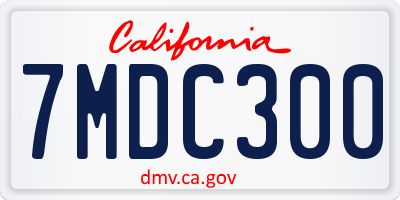 CA license plate 7MDC300
