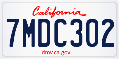 CA license plate 7MDC302
