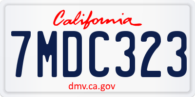 CA license plate 7MDC323