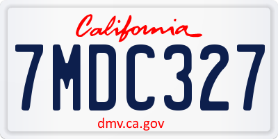 CA license plate 7MDC327